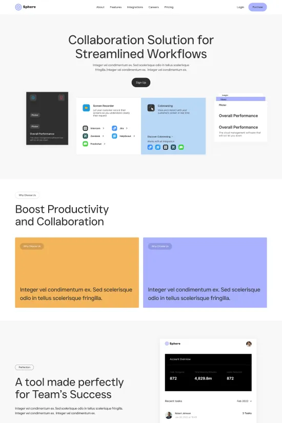 Modern Blue Sphere Webflow website template