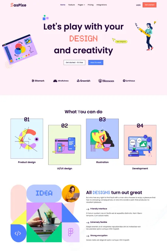Minimalistic Colorful Marketing Webflow website template