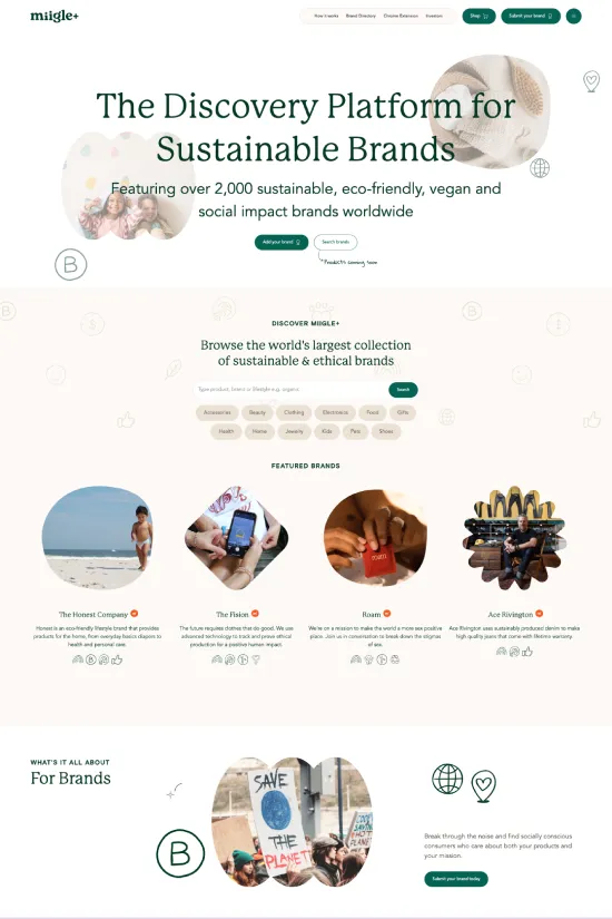 Sustainable Consumer Goods Green Sans-serif Modern Webflow website example
