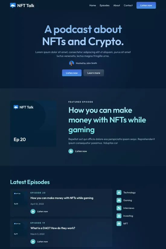Technology Dark Blue NFT Modern Webflow Website Template