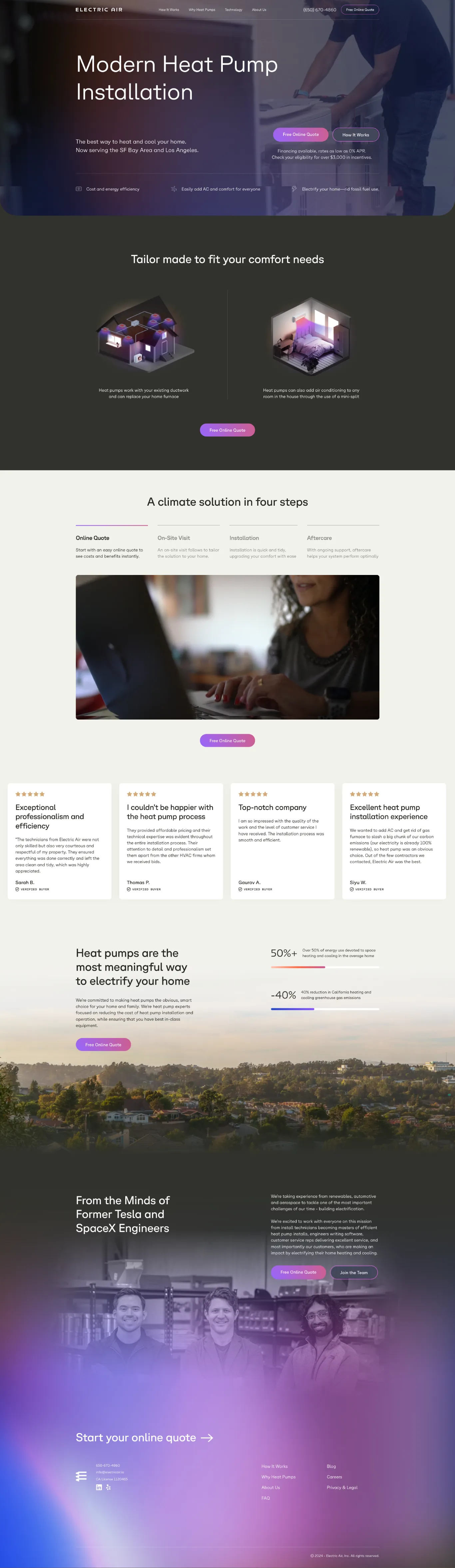 Modern Minimalistic Purple Black White Sans-serif Home Services Webflow website example