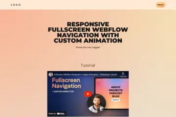 Animated full-screen navigation