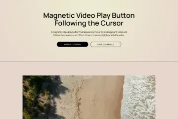 Magnetic Play Button Hover Video