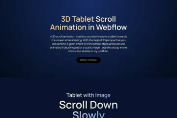 3D Tablet Mockup Scroll Animation
