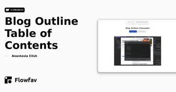 Blog Outline Table of Contents
